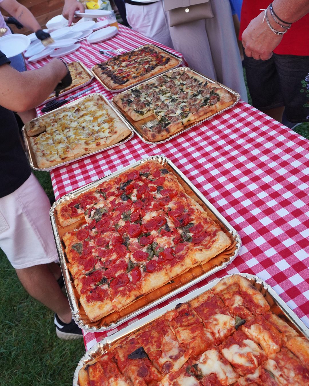 Pizze tavolo quadretti