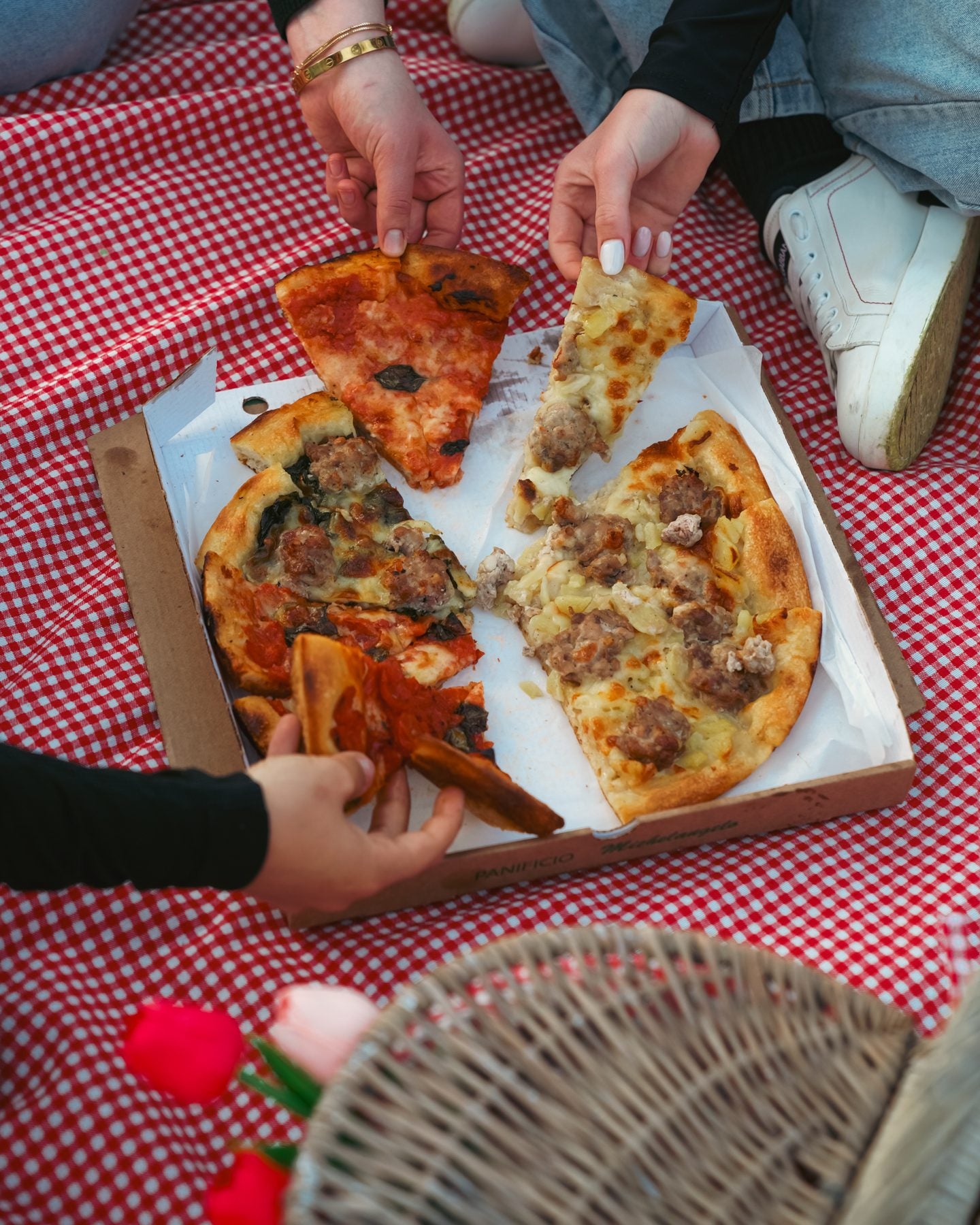 Pizza sul plaid