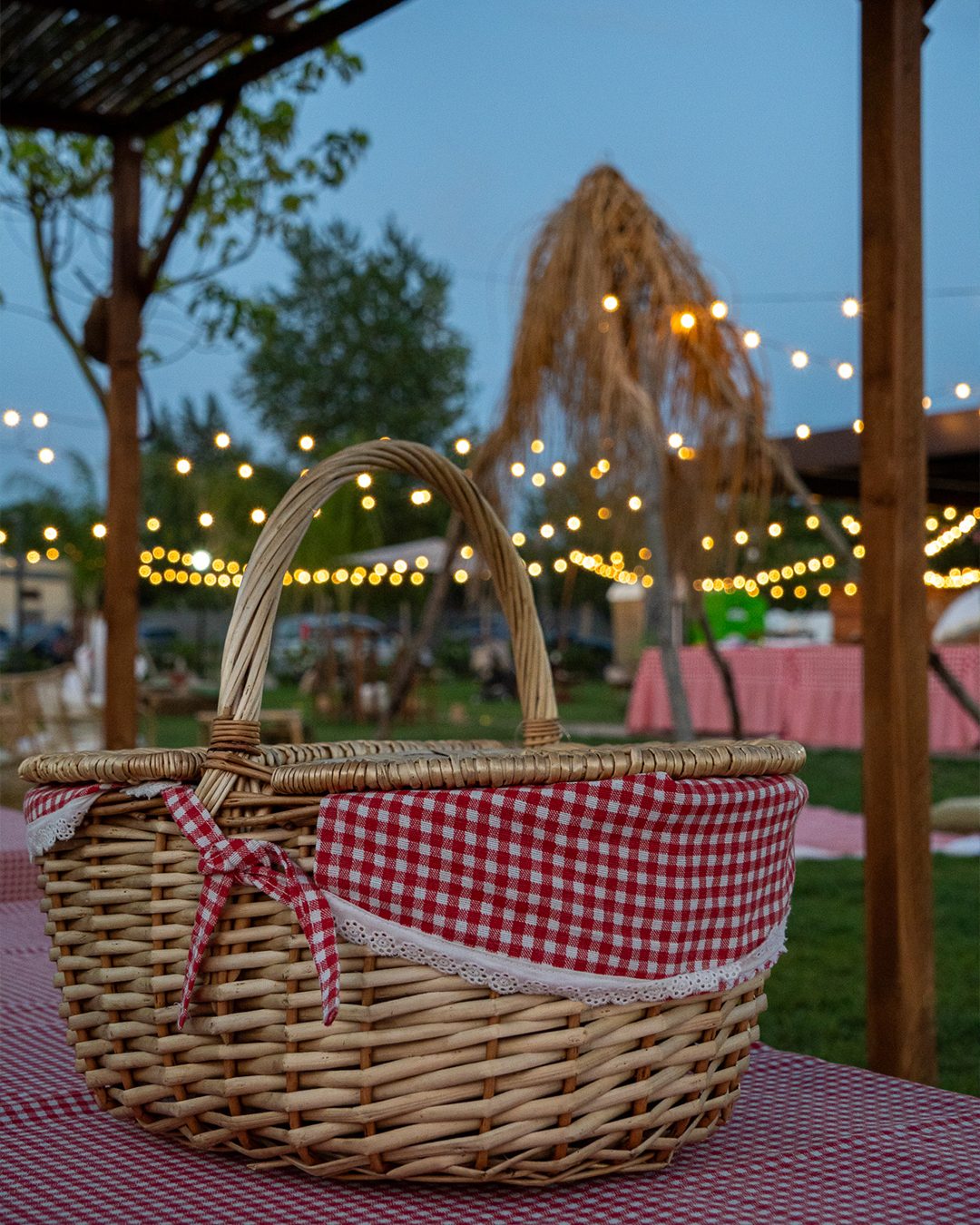 Cestino picnic al tramonto